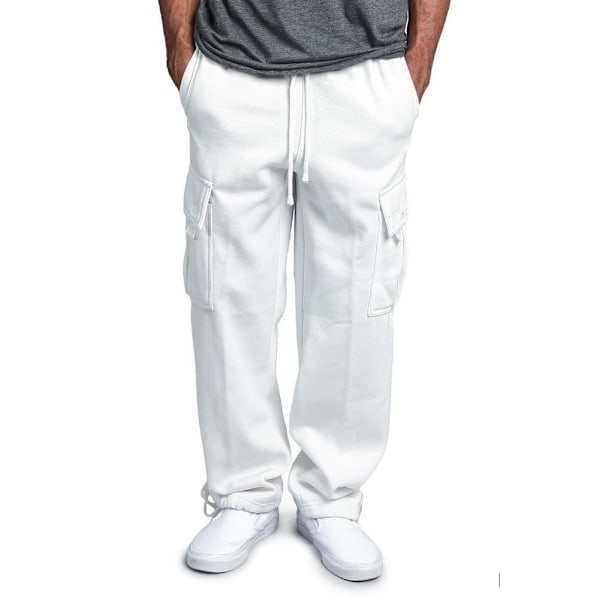 Nya Lediga Rak Overaller med Flera Fickor för Män White M