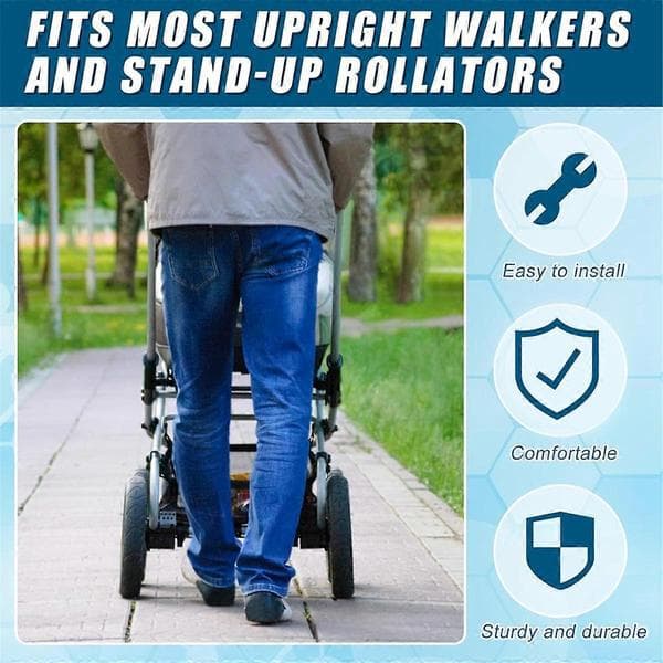 2 stk. Rollator Armlæns Pude Opretstående Gåstol Underarms Puder Sort Gåstol