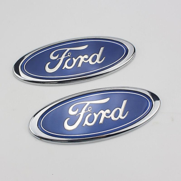 9" 3-stifts Blue Ford Oval Grille Emblem For Transit Mk6 Mk7 2006 - 2014