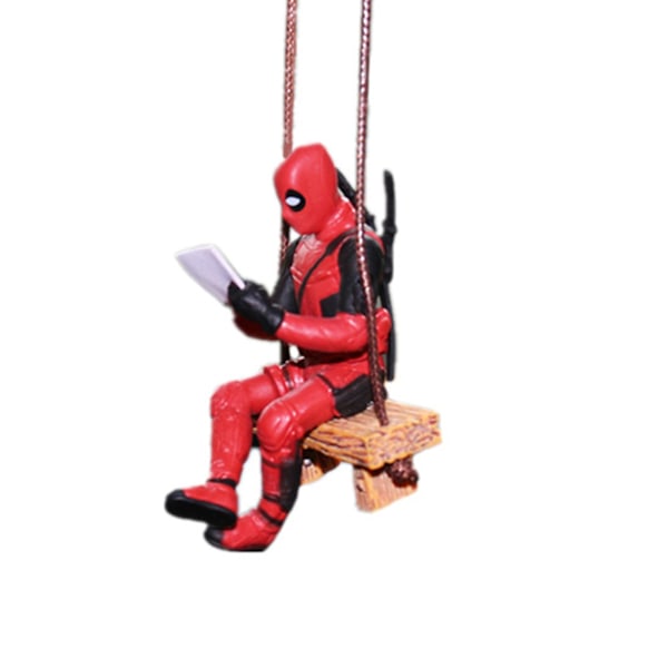 Deadpool Dukkepynt Charmerende Chic Svingdesign Tegneserie Dekorer Pvc Deadpool Bilhængende Pynt Til Bil A