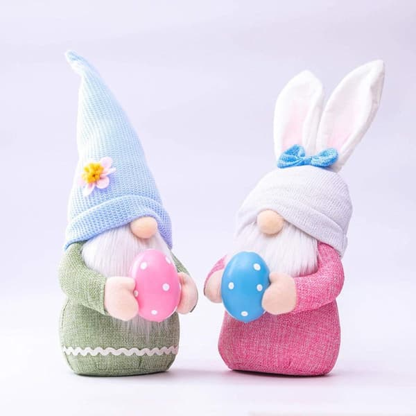 Påskhare gnome, plyschdockor, påskhare, små män med påskägg, KLB