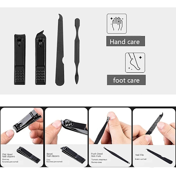 Manikyr Set Personlig vård Nagelklippare, lyxig manikyr 7 i 1 professionell Red