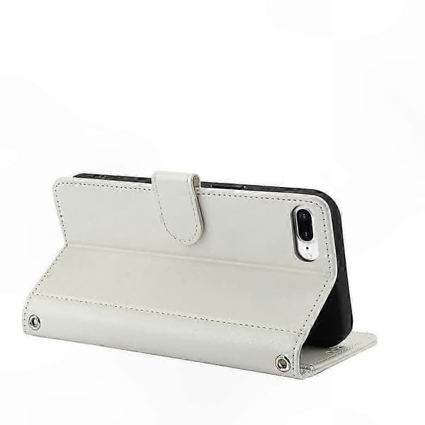 Læderetui med \"Skin Feel\" til iPhone 7 Plus og 8 Plus White