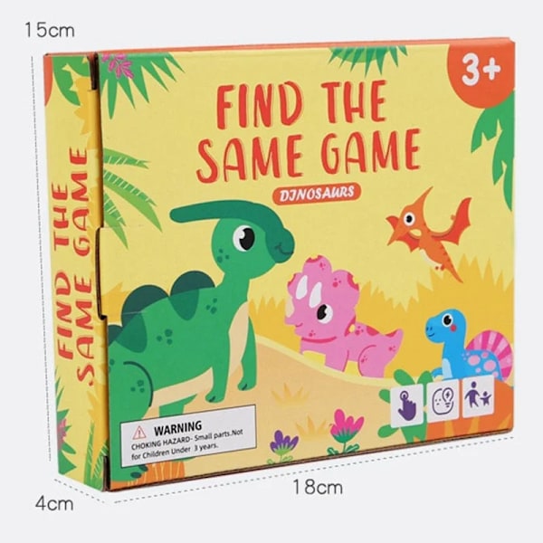 Montessori Trælegetøj Hukommelsesspil Find den Samme Dinosaur Læringslegetøj Gaver til Børn As pictured