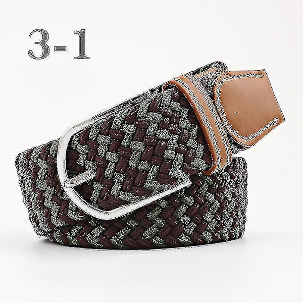 Herrebelter Bursdagsgave Midjebelteflett Klassisk spenne linning Justerbar blandet 3 farger Green Coffee