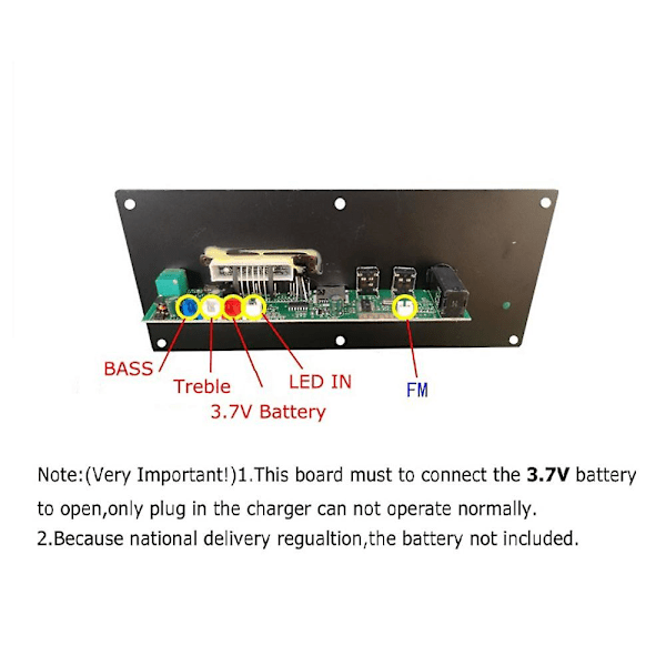 3,7V förstärkarkort Square Dance högtalarförstärkare stöd Bluetooth Aux Tf-kort U-disk inspelning