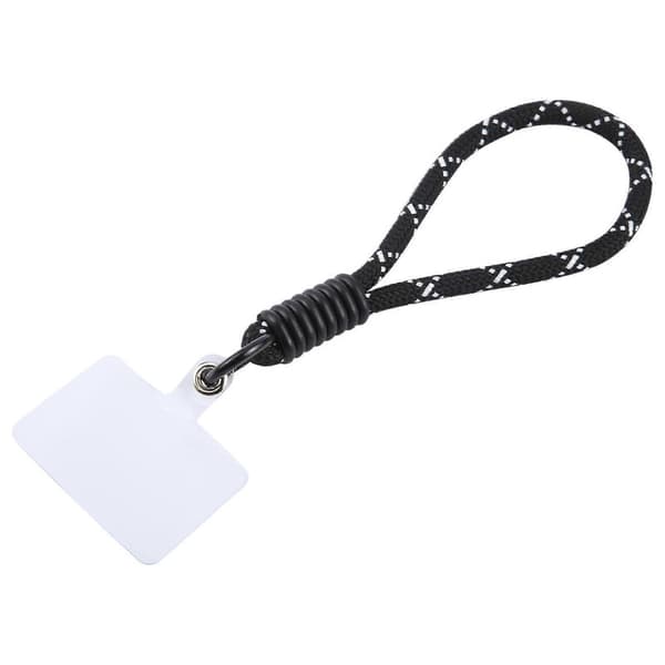Silikone Nylon Reb Kort Lanyard Black White