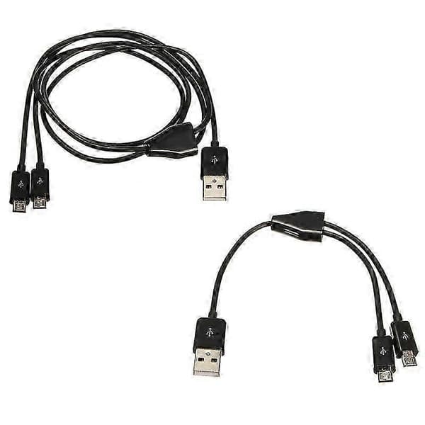 USB 2.0 hane till Micro USB 2.0 hane 1 till 2 Y-splitter laddare datakabel 0,5 5