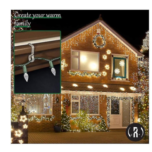 100 st julljusklämmor utomhushängande rännkrokar Juldekoration String Lights_a_x