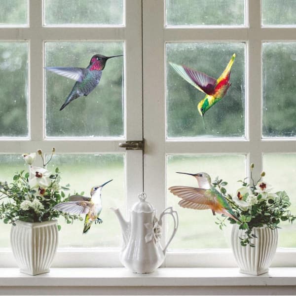 Statiska fönsterdekaler med kolibri, 9 stycken, för sovrum, vardagsrum, konst, heminredning