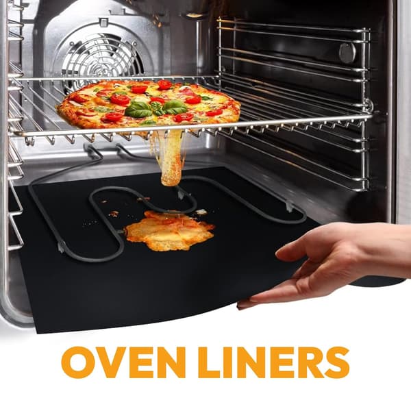 6-pak Grillmåtte, Ovn måtte, Bagemåtte - Non-stick - 40x33 Sort 6-pak