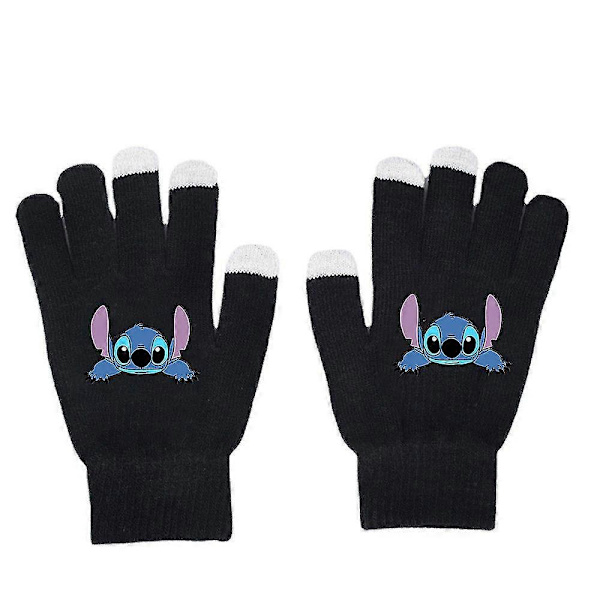 Lilo & Stitch Vantar med Hel Tå - Varma Vintervantar med Cartoon-Tryck - Stickade Vantar - Unisex-Presenter B