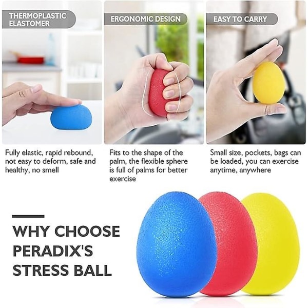 Set 3 munapalloa eri vastuksilla Särkymätön Anti-Stress Finger Ball - Anti-Stress Ball H