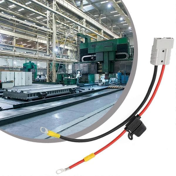 50A strømkontakt med 8 mm ringterminaler, vanntett 300 mm batteriladekabel