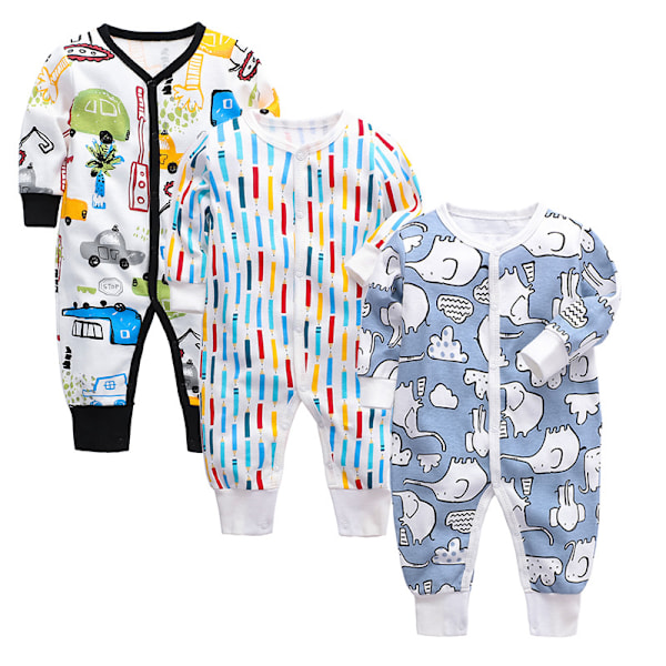 Boys' 3-piece Neon Sea close-fitting cotton leggings, 3-9 months. A 3-9 months