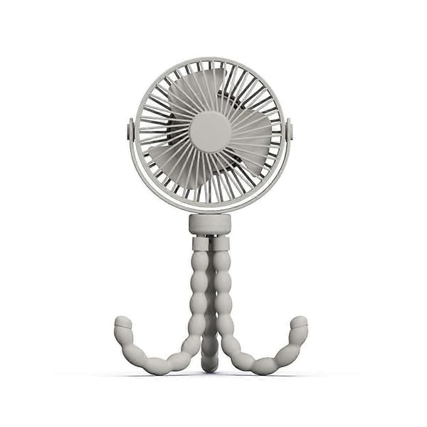 Bærbar klapvognsventilator Håndholdt USB elektrisk ventilator Lille foldbar genopladelig ventilator Mini lydløs bordventilator Gray