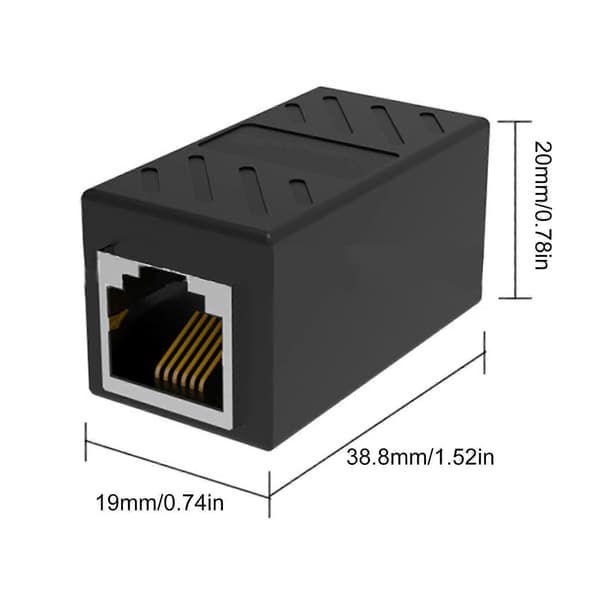 RJ11-koppling, rak telefon-inline-koppling RJ11 6P6C 6P4C 6P2C inline-kontakt rak förlängningsadapter vit White
