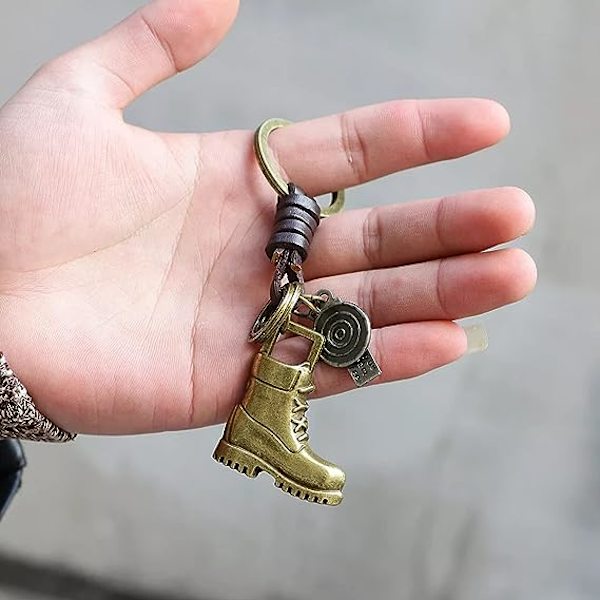 Creative Boots Avaimenperä Miesten Nahkainen Avaimenperä Auton Avaimenperä Tarvikkeet Laukku Riipus Charm Lahja