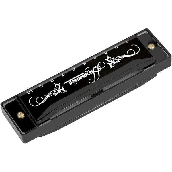 Blues Harmonica, Diatonic Blues Harmonica in C Key, 10 Holes 20 Tones Blues Harp Harmonica (Rose Red) black