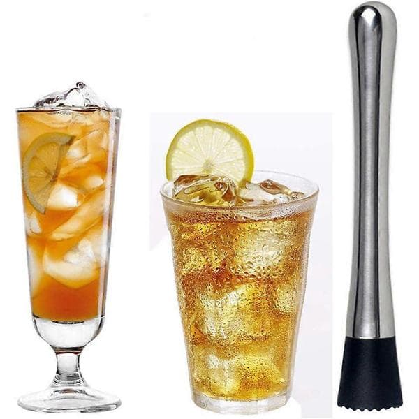 Cocktail Shaker Enhancer, Cocktailmuddler i rustfritt stål med rillet hode for isknusing, perfekt bartenderverktøy for Mojitos og fruktdrikker