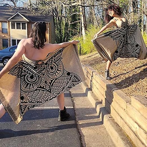 Viral Uggla Romper Klänning Dam Rolig Uggla Romper Klänning Ny V-ringad Tryckt Spaghettiband Uggla Ansikte Jumpsuit