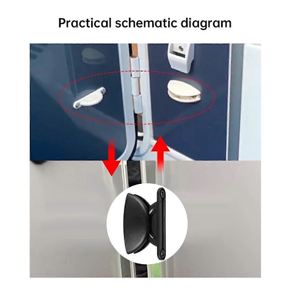 RV Anti-Kollisjons Dør Feste Spenne, Luke Stopper, Halv Rundt Tilbehør, For Camping Caravan, Trai White