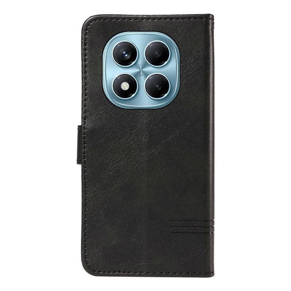 Plånboksfodral för Xiaomi Redmi Note 14 Pro 4G, T-formade linjer Läder Telefonskydd Ställ Black