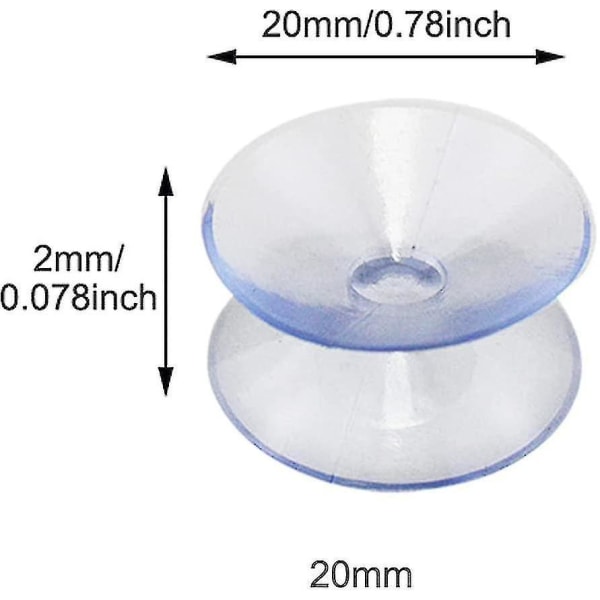 10 stk gennemsigtige dobbeltsidede sugekopper - skridsikre sugepuder til glasbordplade 20MM