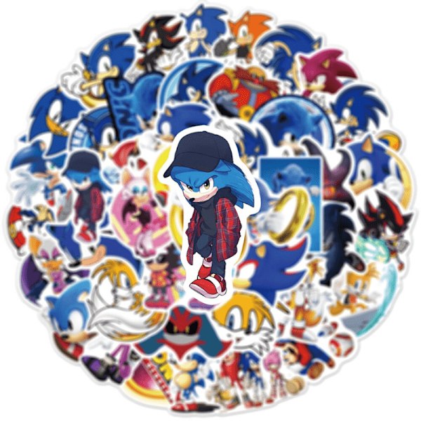 50 kappaletta Sonic Stickers / Stickers xixl 2-Pack