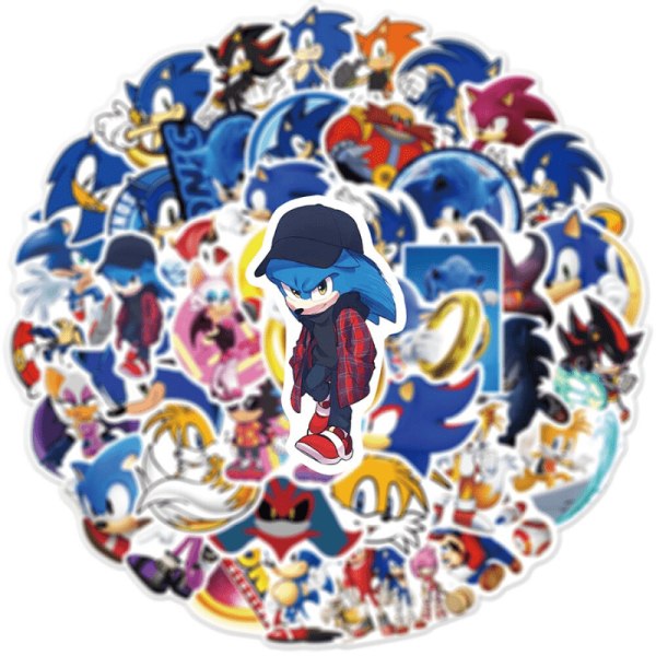 50 stykker Sonic Stickers / Stickers xixl 2-Pack