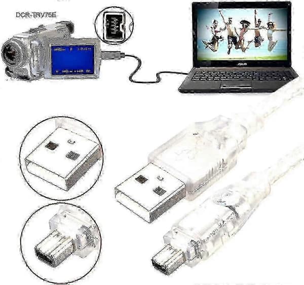 Cy USB Han til Firewire IEEE 1394 4-polet Han iLink Adapterledning Kabel til DCR-TRV75E DV 1m USB Firewire Kabel