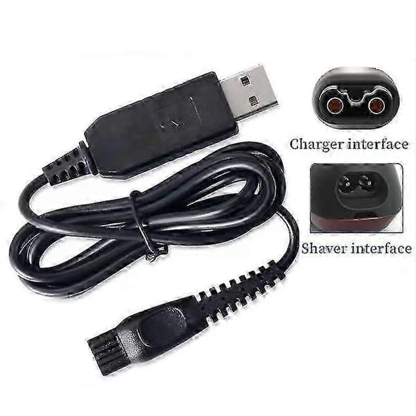 USB-ladekabel til Philips Series 3000 shaver-trimmer-opladerledning Black