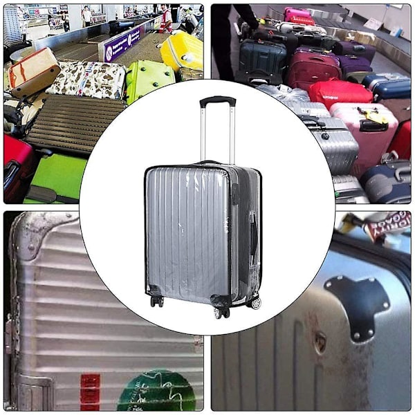 Bagageöverdrag Bagageöverdrag PVC-material Transparent Resväska Överdrag Sleeve Tvättbar, Repskyddande och Återanvändbar Bagageöverdrag (20 tum) 20 inches