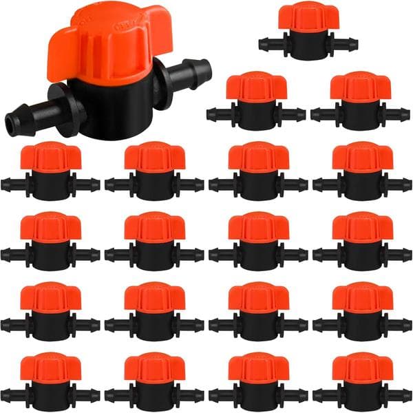 20-pack 1/4 tums droppbevattningsventilkopplingar