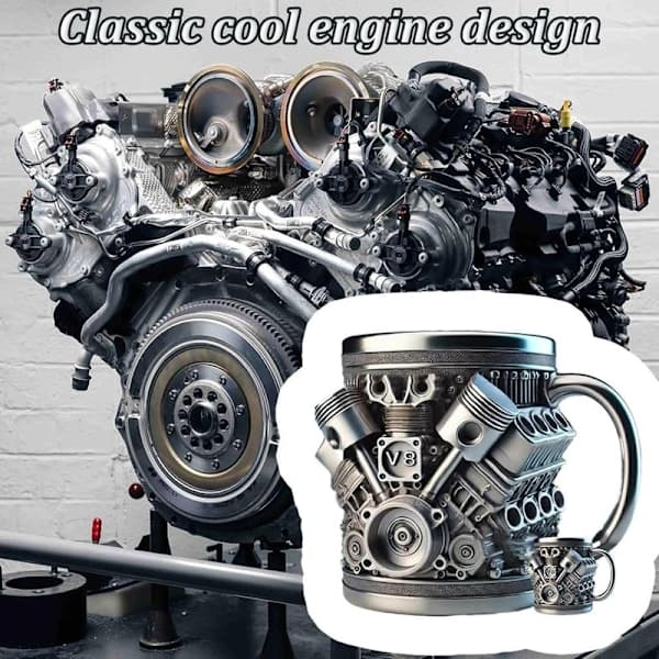 Personlig rustfri kopp, V8/V6 motor design rustfri kopp V8 v8