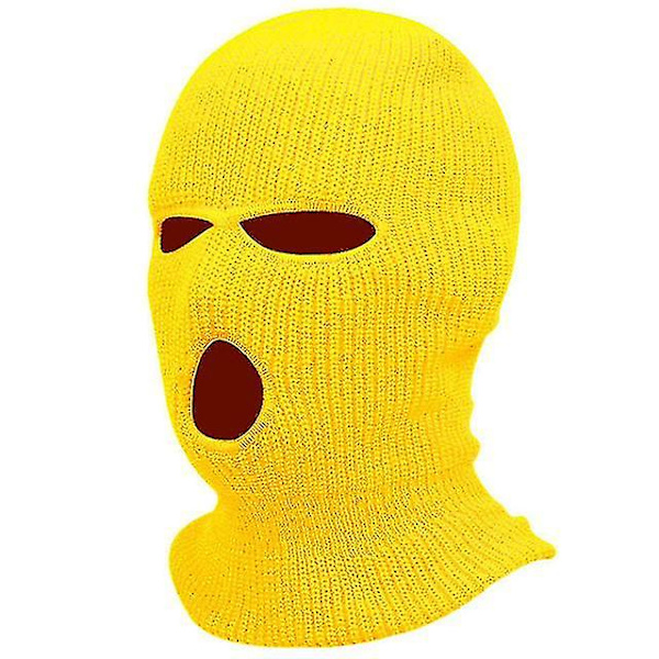 3 reikää talven lämmin unisex balaclava maski Yellow