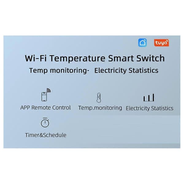 Tuya Wifi 16A Smart Temperaturafbryder Strømmonitor
