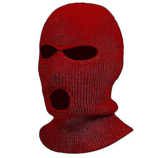 3 reikää talven lämmin unisex balaclava maski Red