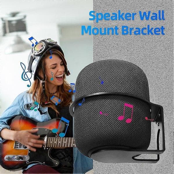 Solid Veggfeste i Metall for Apple HomePod 2 Smart Høyttalerfeste Black