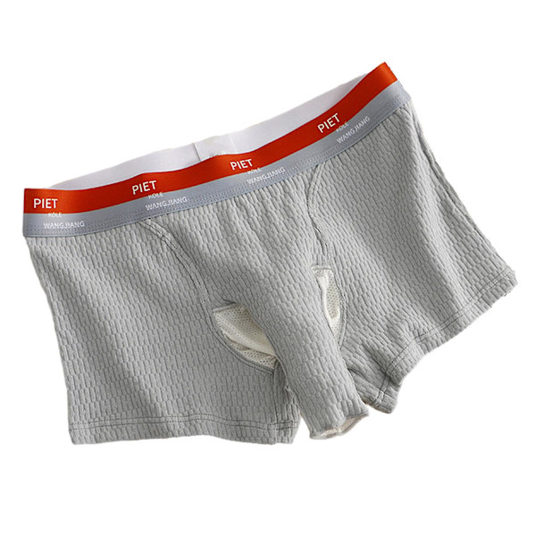 Naievear Miesten Boksikkarit Elefanttikuono Bulge-Pussi Keski-Vyötärö Antiseptinen Pehmeä Hengittävä Kosteutta Poistava Elastinen Kirjainpainatus Miesten Alusvaatteet Grey L