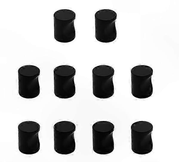 10-pak - Skabshåndtag - Skuffegreb - 20x20x25mm - Mat Sort - Aluminiumsmateriale - Møbelknopper - Dørhardwaretilbehør