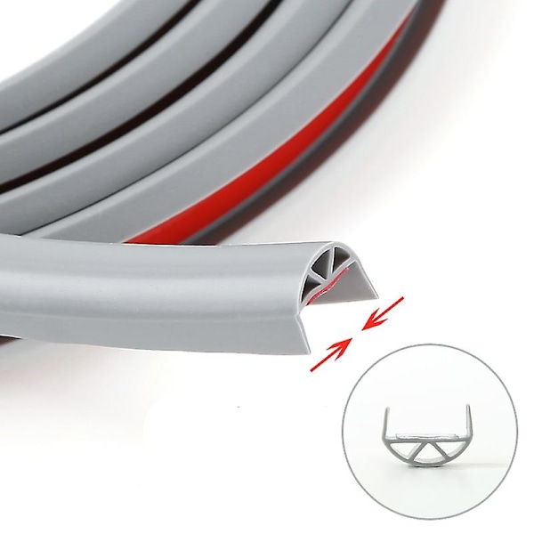 2/5m selvklebende PVC kantbånd tetningsteip 16/18mm U-formet stripe for møbelskap skrivebord kantbeskytter White