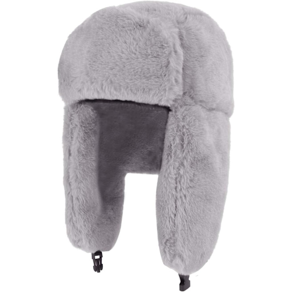 Aikuisten Talvi Mukava Plussi Ushanka Venäläinen Hattu Tuulenpitävä Kokonaan Huppu Korvaläpät Hattu Lämmin Kylmäsuoja Ski Metsästys Pyöräily Trapper Hatut Grey One Size