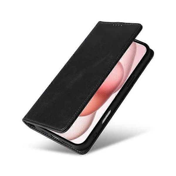 Kompatibel med iPhone 15 Plus / 14 Plus Fodral RFID PU Läder Plånboksstativskydd Black