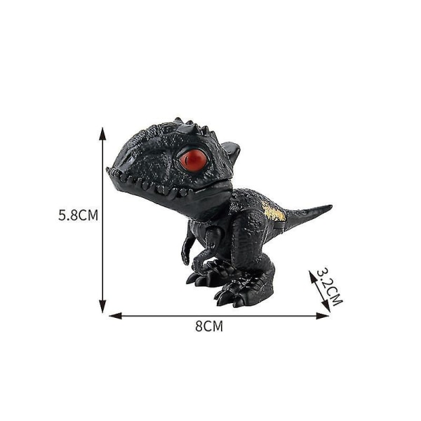 Mini Actionfigurer Fingerbitende leker Jurassic Dinosaur Park Ryggsekk Anheng Snap Squad T-rex Dino Bite Hand Barn Gutter Leker Black Tyrannosaurus