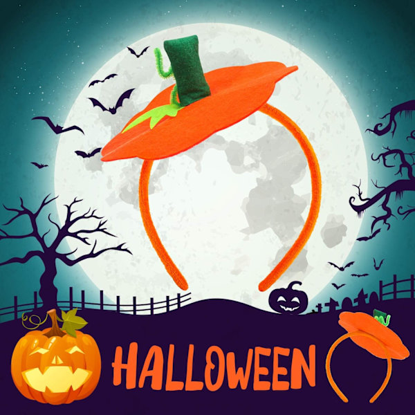 Halloween Gresskar Hodebånd Halloween Kostyme Gresskar Hodeplagg Pumpkin Orange