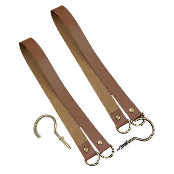 Læder Gardinstang Holder Holdbacks Til Kontor Stue Cafe Altan 2 Stk Dark brown