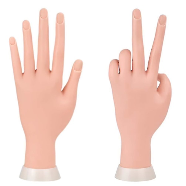 Manicure Øvelseshænder & Fingre Neglehånd Øvelsesmodel Fleksibel Bevægelig Blød Plastikhånd Til Falsk Neglekunst Starter Træning