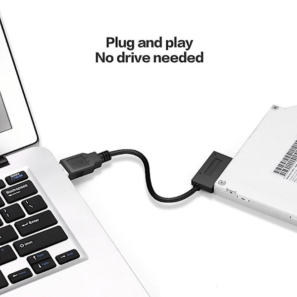 Nyeste Usb 2.0 Til Mini Sata Ii 7+6 13pin Adapter Konverterkabel Til Bærbar Dvd/cd