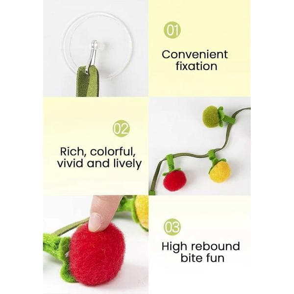 Fruktformet kattemynteleke med bjelle, interaktiv teaser for katter 3pcs